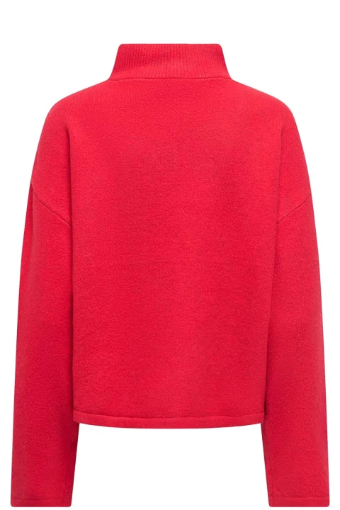 Плетено Onlclara Half Zip 15378495 19-1757 TCX barbados cherry — снимка 2