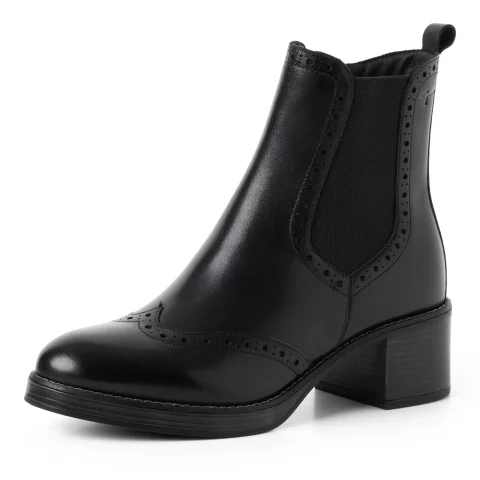 Дамски Боти На Ток TAMARIS – 1-25015-47-003 BLACK LEATHER — снимка 3