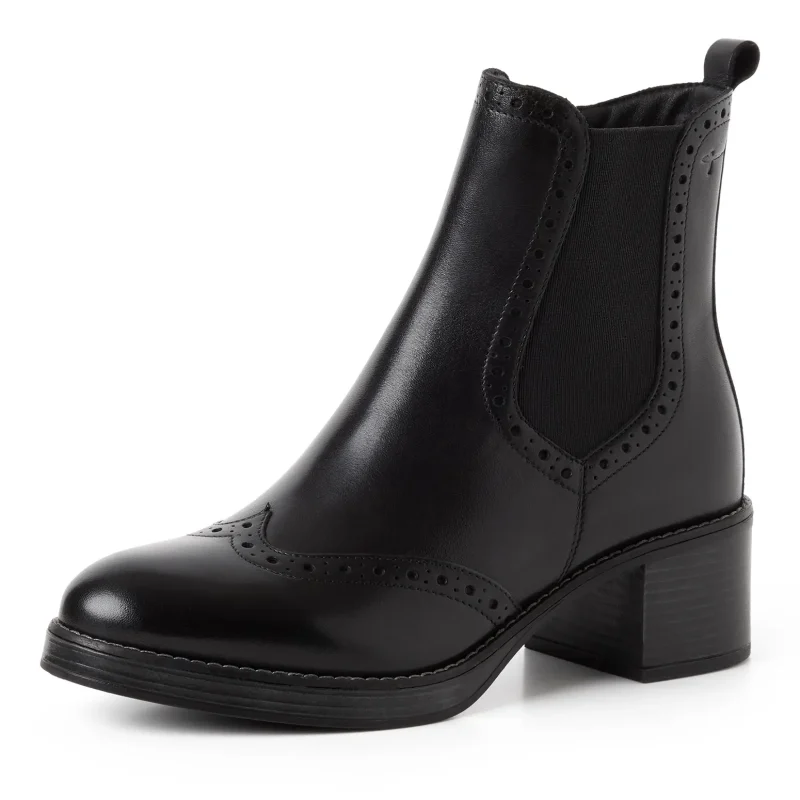 Дамски Боти На Ток TAMARIS – 1-25015-47-003 BLACK LEATHER — снимка 3
