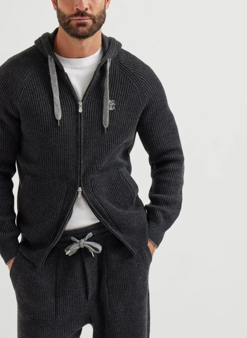 Суитшърт от кашмир 'English rib' Brunello Cucinelli — снимка 7