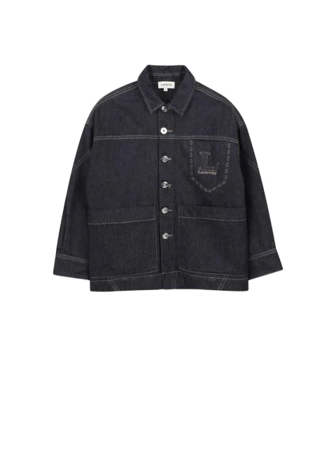 Яке от деним с бродерия Lanvin Kids