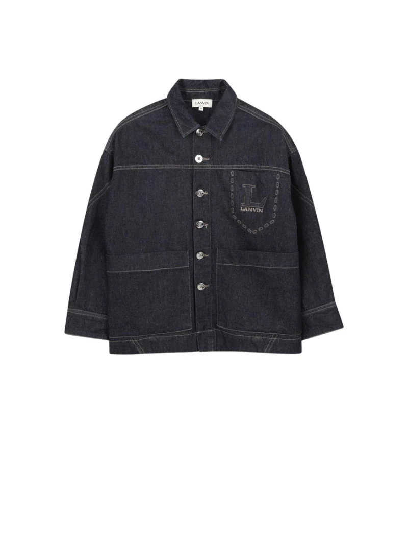 Яке от деним с бродерия Lanvin Kids
