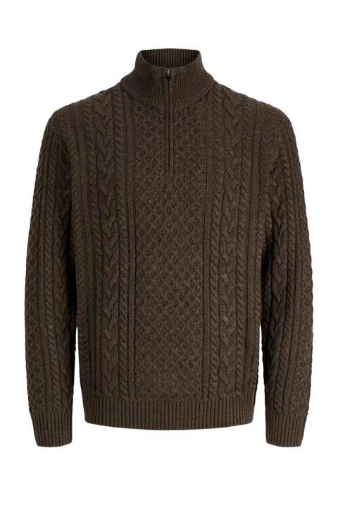 Плетено Jprblucallum Cable Half Zip 12299947 19-1018 TCX ganache