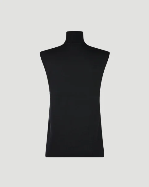 Sleeveless Fine Turtleneck in Black — снимка 2
