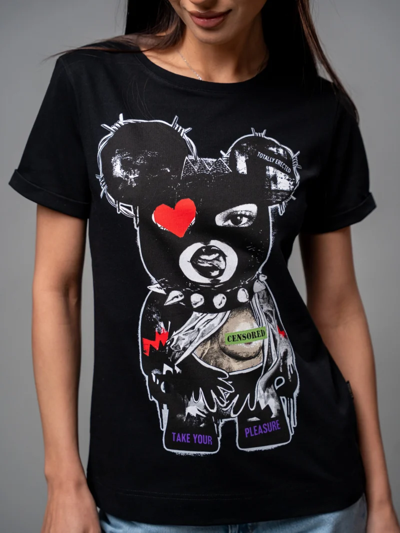 Черна тениска Totally Bear – Censored