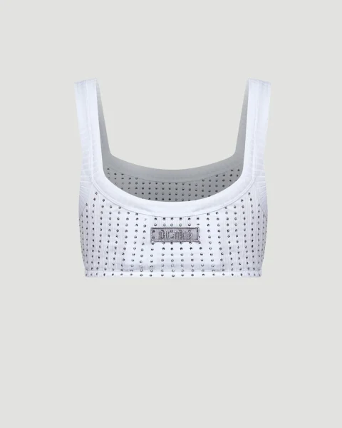 Rhinestone Top in White — снимка 2