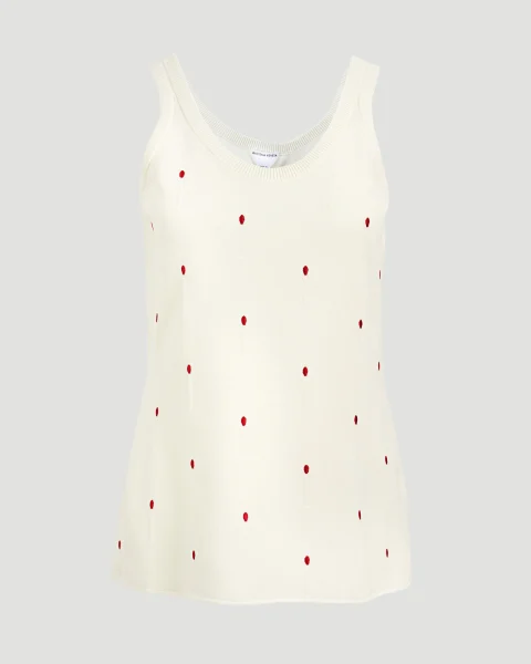 Cotton Embroidered Matches Tank Top