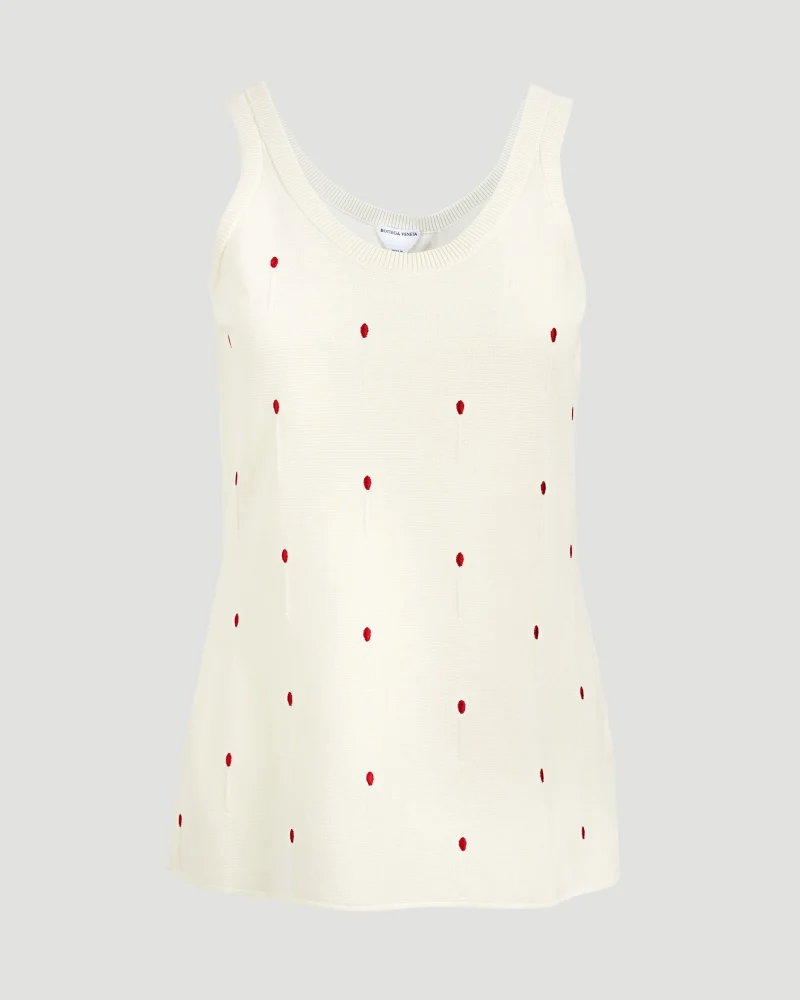Cotton Embroidered Matches Tank Top