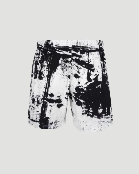 Graphic Swim Shorts in Black and White — снимка 2