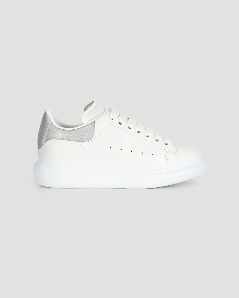 Oversized Sneaker in White and Silver