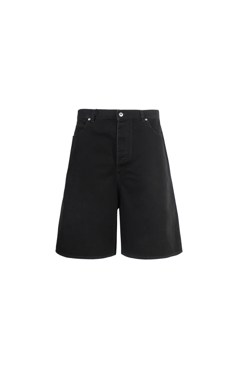 Faded Black Denim Shorts