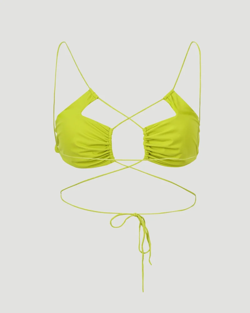 Two Pieces Swimsuit in Lime Yellow — снимка 3