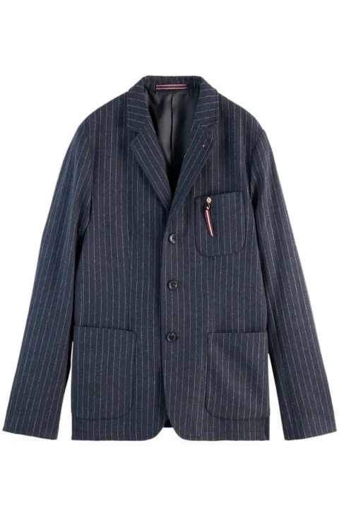 Сако Relaxed 3-Button Pinstripe 178656 SC7470 charcoal stripe