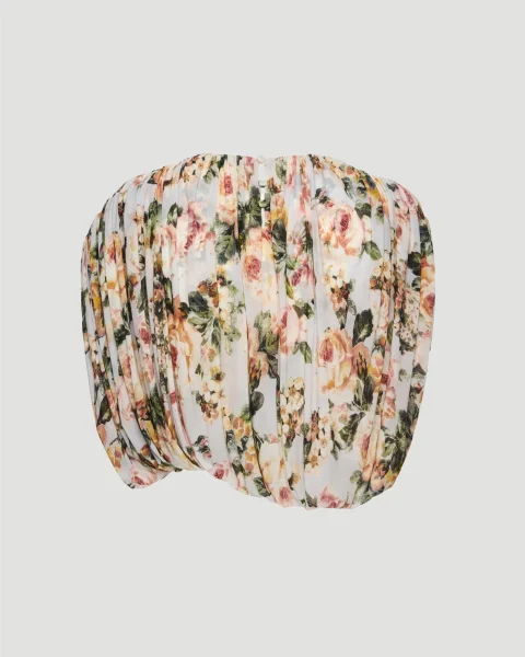 Ruched Bubble Top in Floral Print — снимка 2