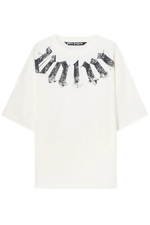 T-Shirt Big Neck Logo Loose PMAA10DS26JER002 0310-off white black