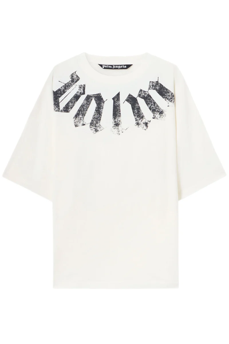 T-Shirt Big Neck Logo Loose PMAA10DS26JER002 0310-off white black