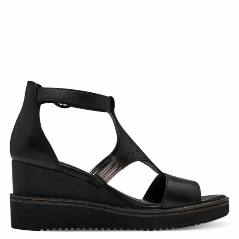Дамски Сандали На Платформа TAMARIS – 1-28214-42-001 BLACK — снимка 2