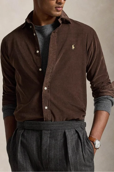 Риза 80/2 21W Corduroy-Lsl-Sps 710853123503 200 brown — снимка 2