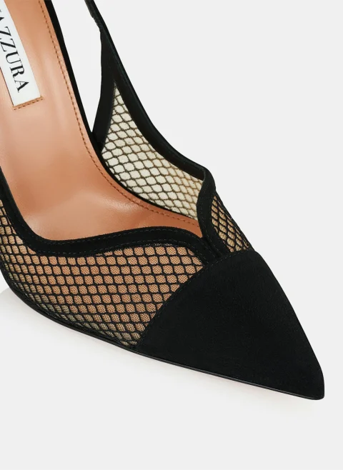 Обувки на ток от велур 'Gia' Aquazzura — снимка 4