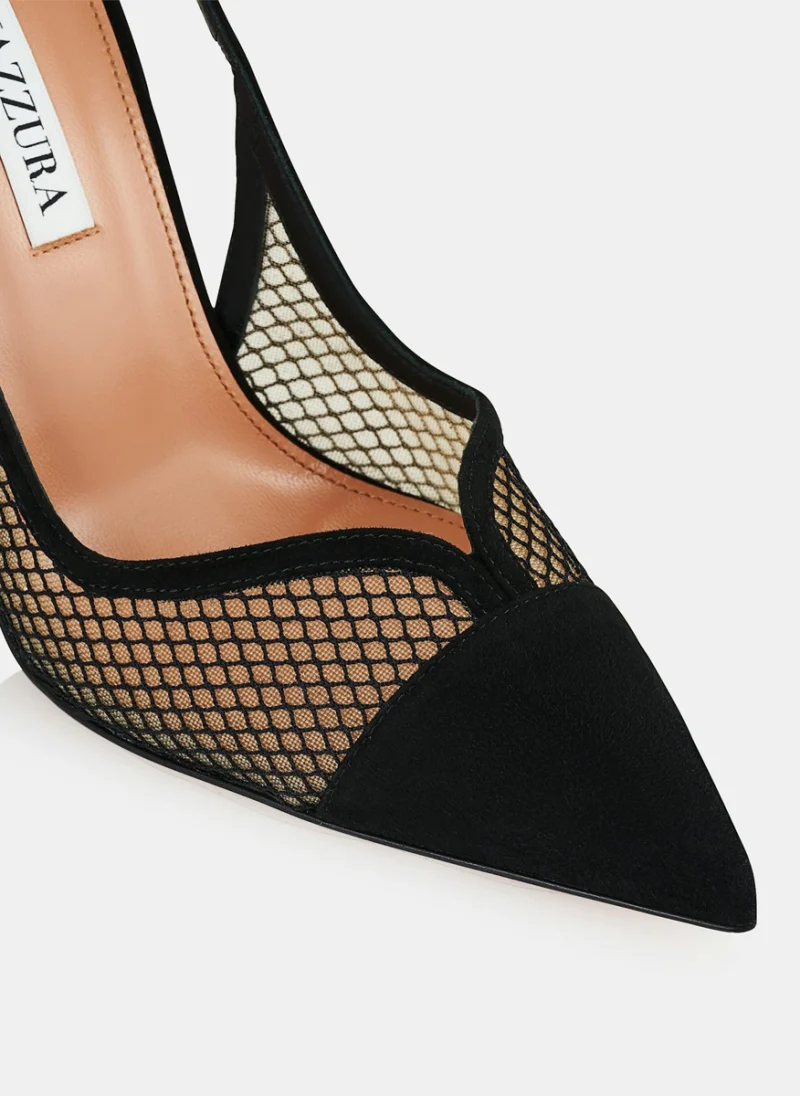 Обувки на ток от велур 'Gia' Aquazzura — снимка 4