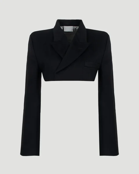 Black Cropped Tailored Blazer