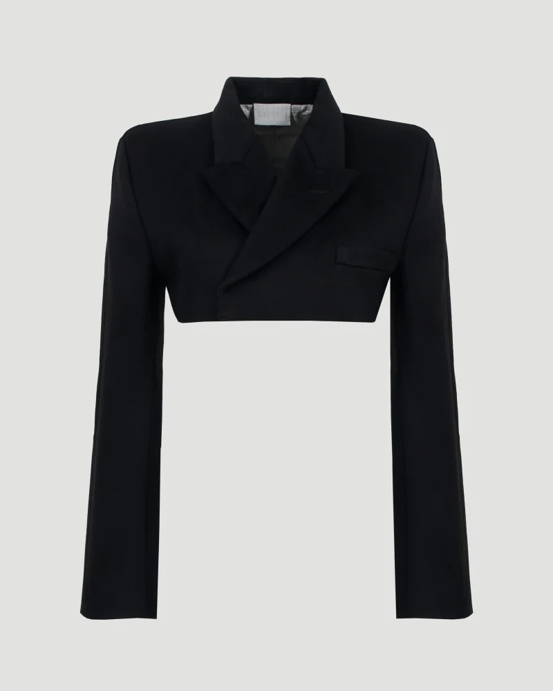 Black Cropped Tailored Blazer