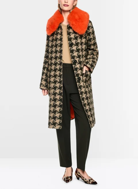 Палто с вълна 'Houndstooth' Marc Cain Collections