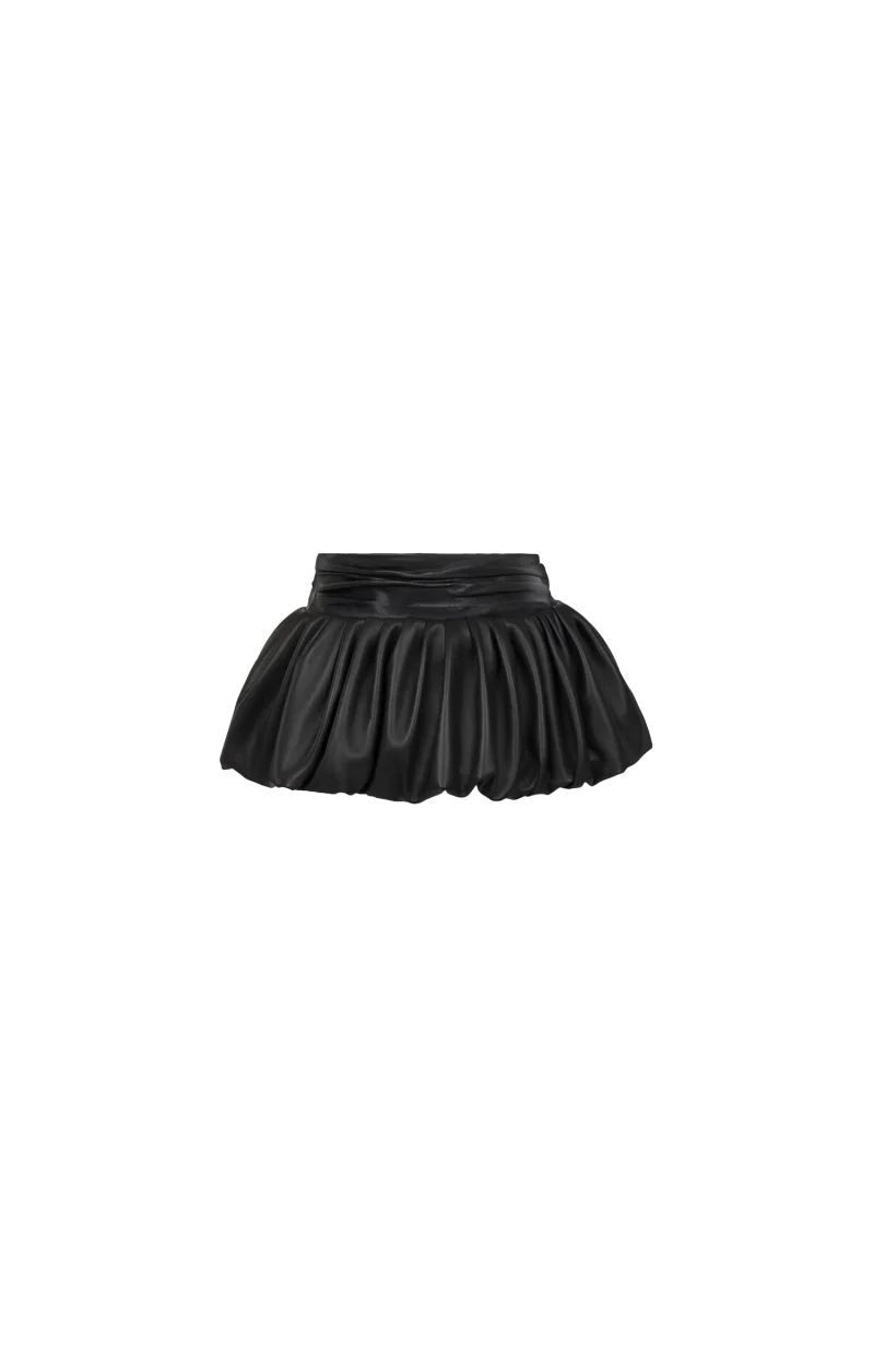 Peplum Belt in Black Leather