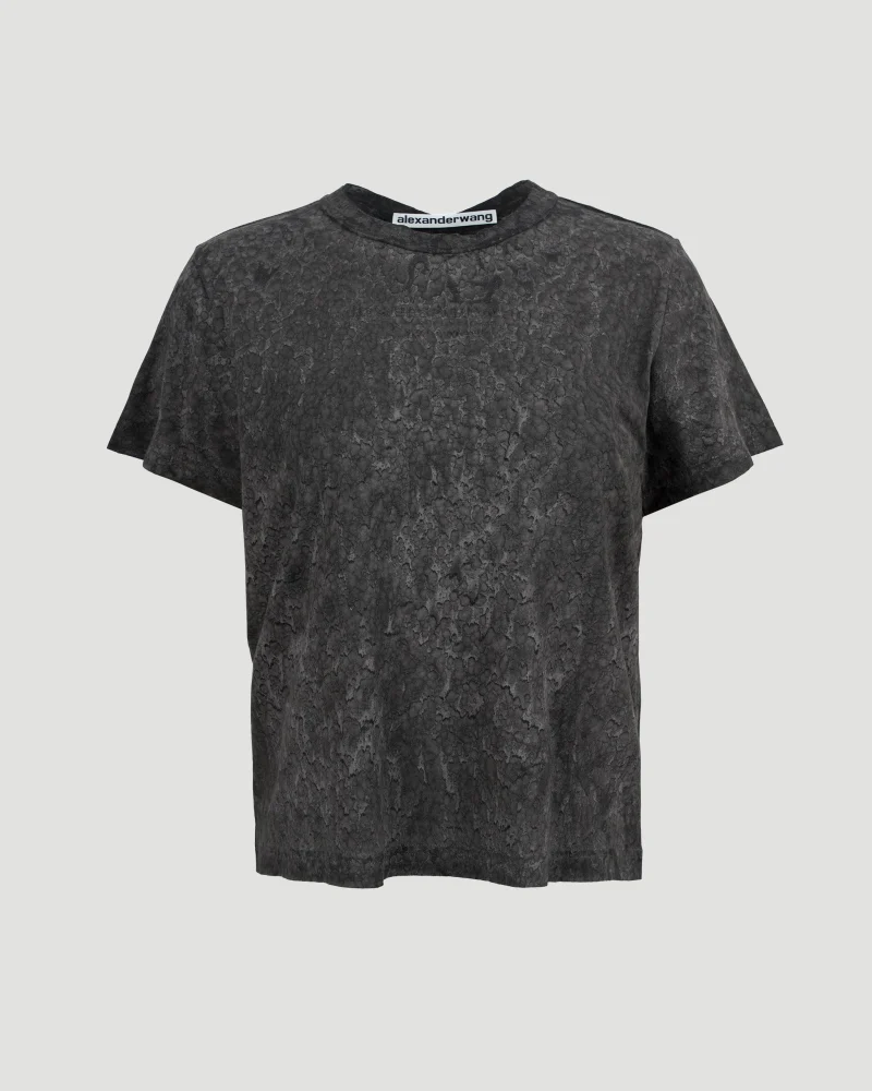 Splatter Wash Shrunken Tee in Cotton Hemp Jersey