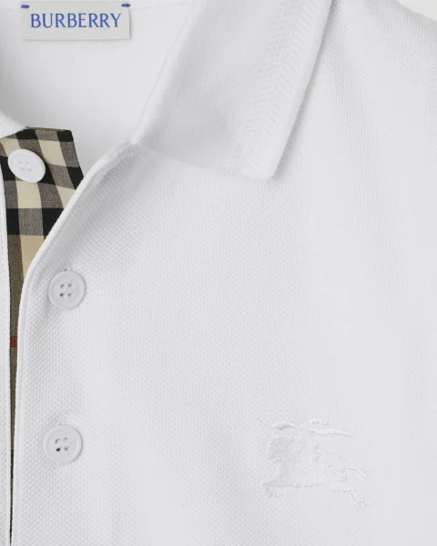 Cotton Polo Shirt in White — снимка 2