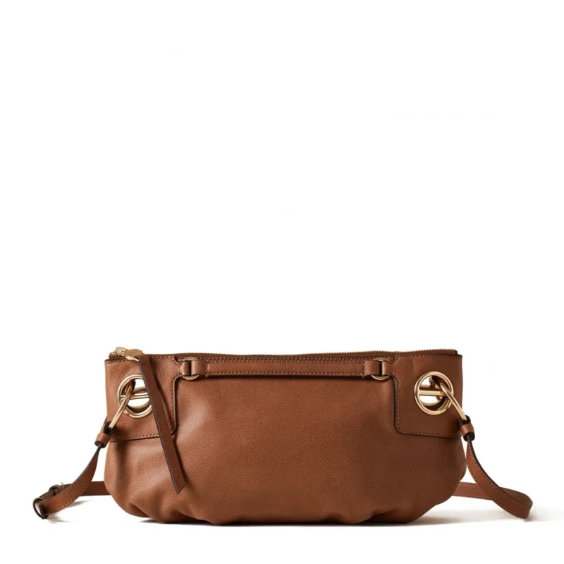 Дамска кафява чанта London Shoulder Small BORBONESE