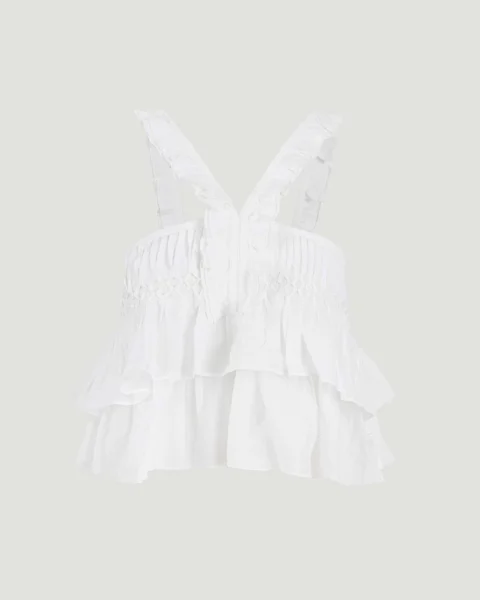 Daliana Ruffled Top in White