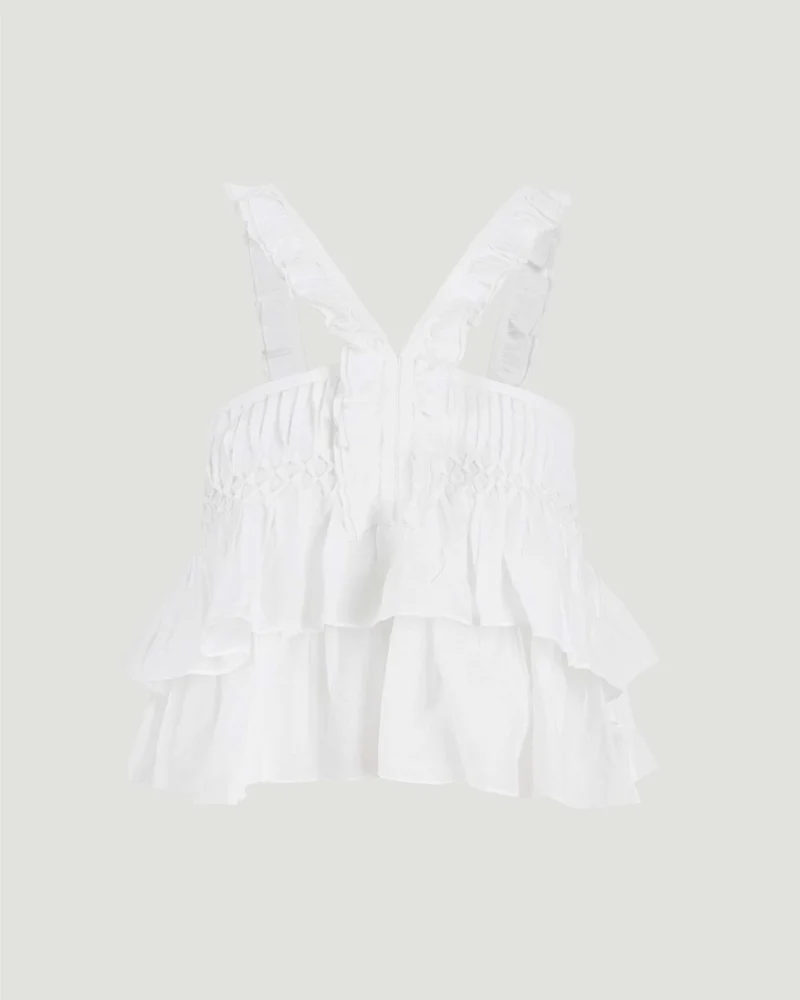 Daliana Ruffled Top in White