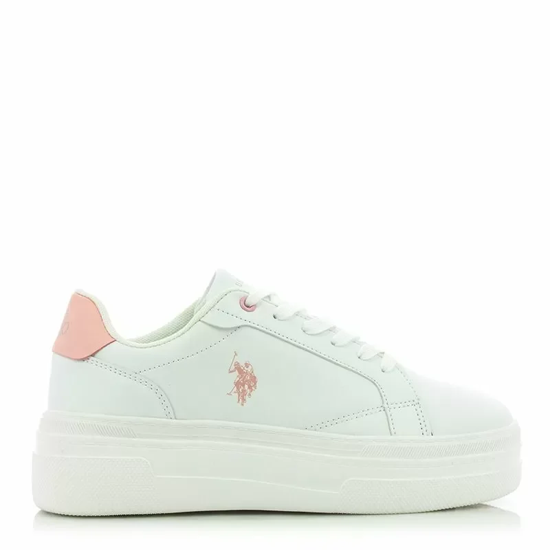 Дамски Сникърс U.S. POLO – CHERRY001W/BY3 -WHITE-PINK