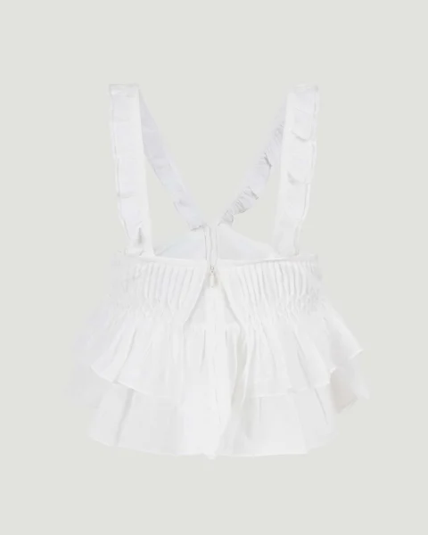 Daliana Ruffled Top in White — снимка 2