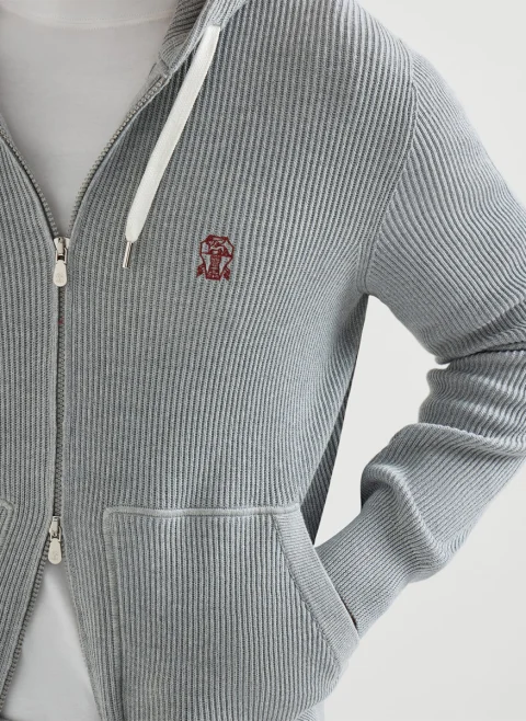 Суитшърт от фино плетиво 'English rib' Brunello Cucinelli — снимка 4