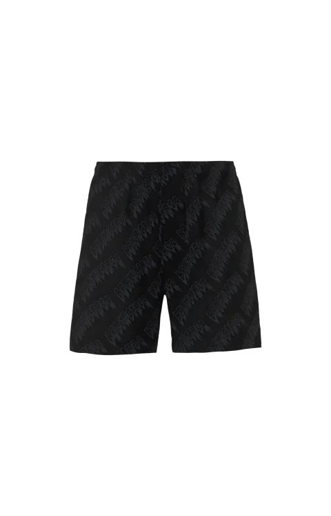 High-Waisted Shorts with Front Pockets in Black Viscose