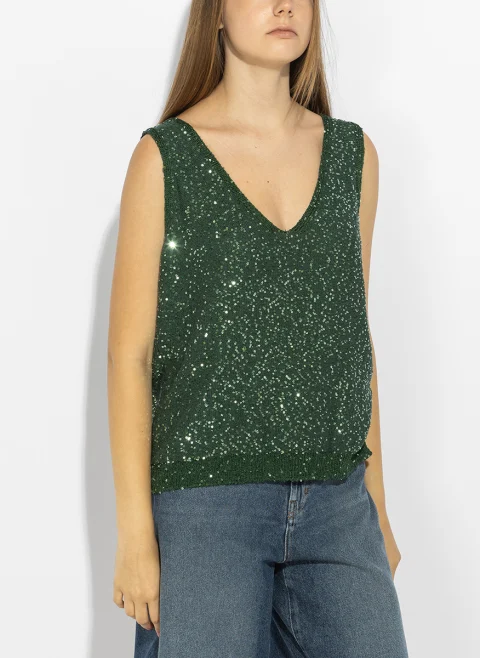 Топ с пайети Weekend Max Mara Wkdmilord — снимка 5
