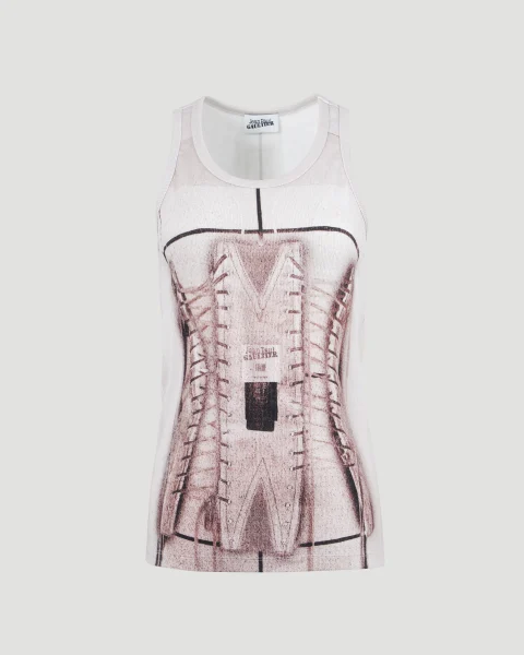 Printed Ribbed Top