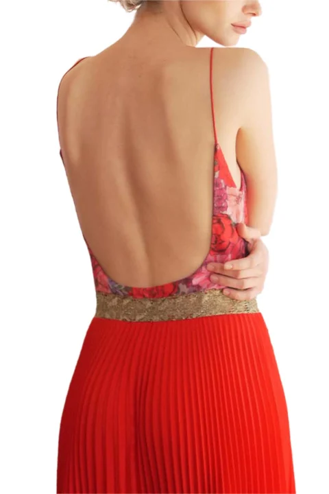 Рокля Cardinal red floral — снимка 2