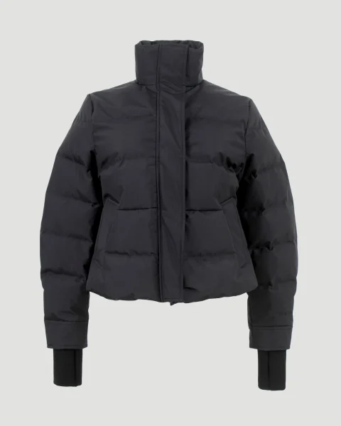 Cropped Down Jacket in Black