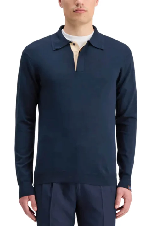 Polo Knitted Polo Long Sleeve 178810 SC0002 night — снимка 2