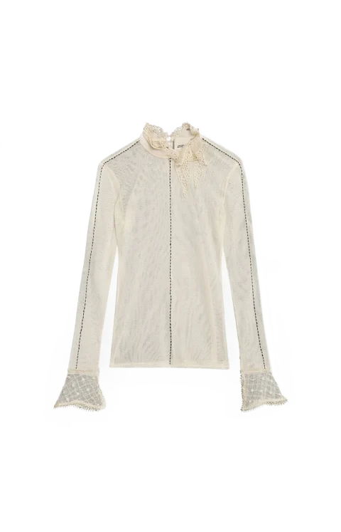 Sarah Long-Sleeve Fine Knit Top