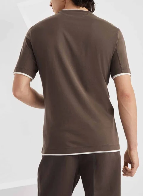 Тишърт 'Faux-layered effect' Brunello Cucinelli — снимка 3