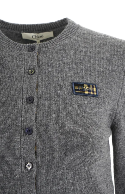 Buttoned Knit Cardigan in Grey — снимка 2