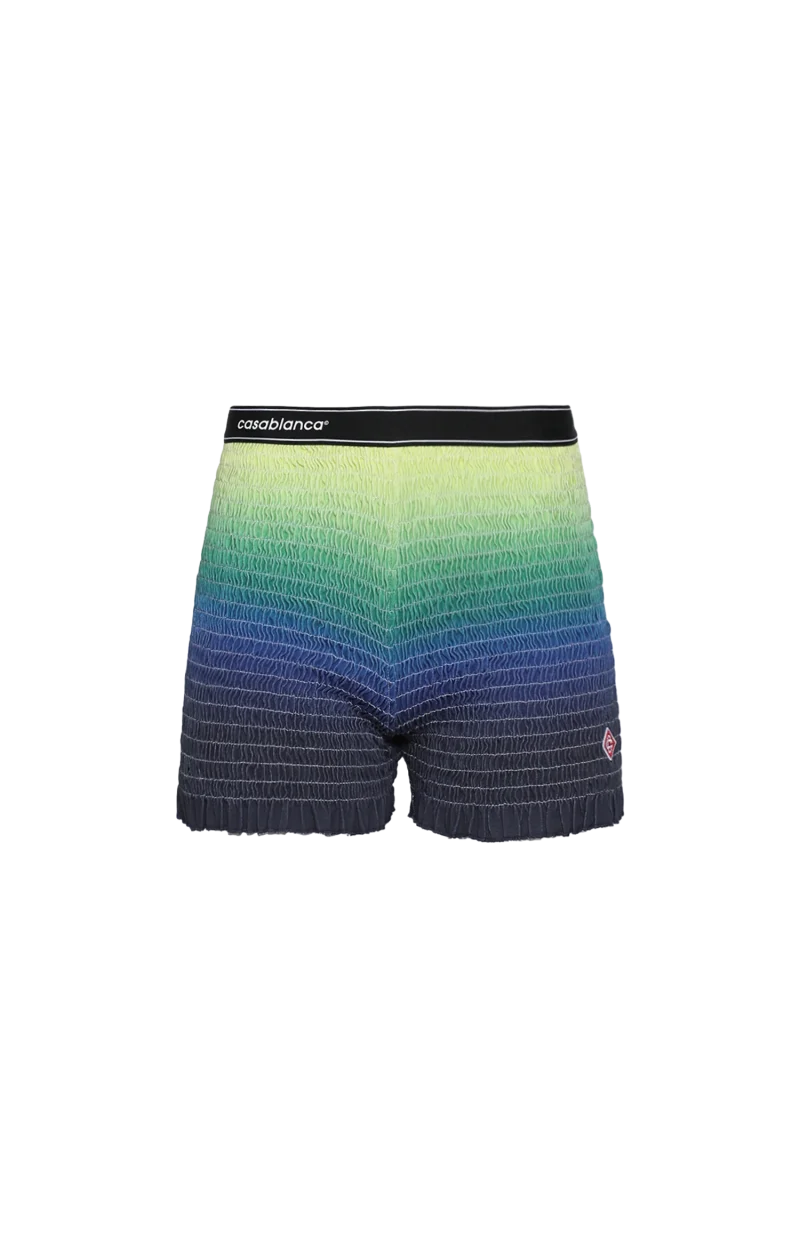 Gradient Shirred Shorts