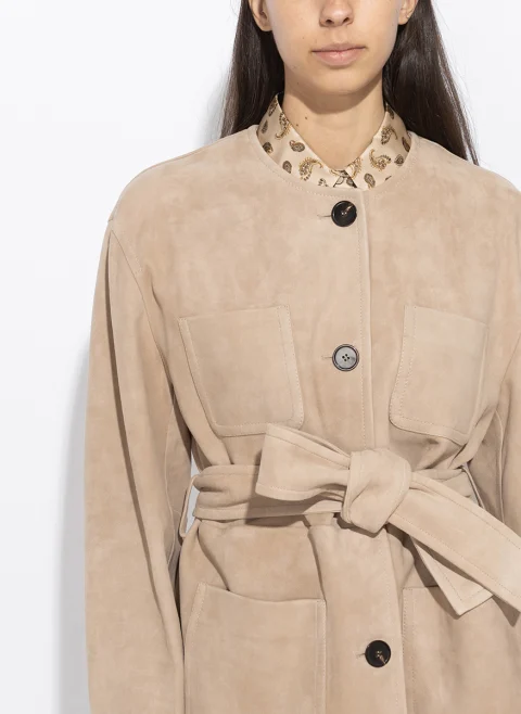Велурено яке с колан Max Mara Studio Mstboemia — снимка 6