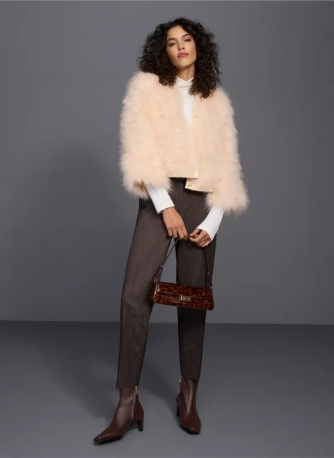 Късо яке с пера Marc Cain Collections — снимка 7