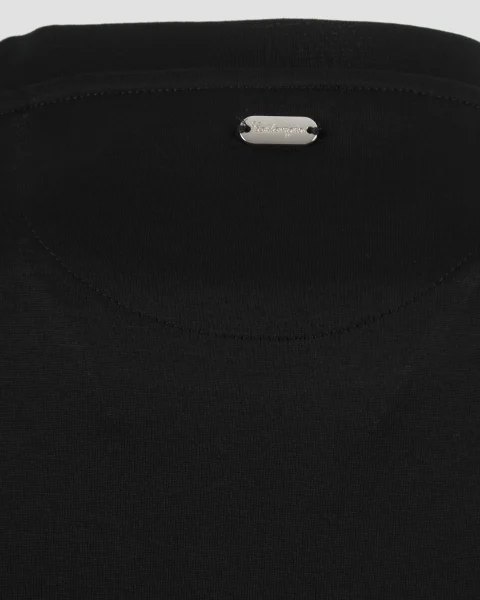 Cotton T-Shirt in Black — снимка 3