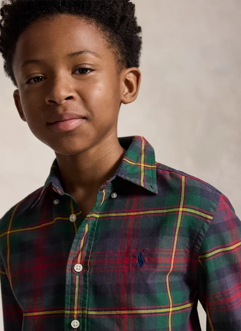 Риза с кариран принт Ralph Lauren Kids 6-14 — снимка 2
